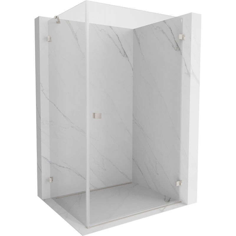Mexen Lunar-B cabine de douche pivotante droite 85 x 80 cm, transparente, nickel brossé - 832-085-080-97-00-P