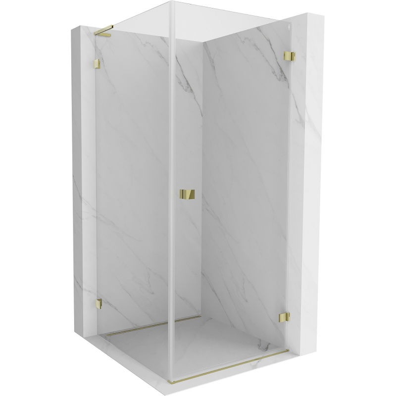 Mexen Lunar-B L cabine de douche battante droite 100 x 100 cm, transparent, doré - 832L-100-100-50-00-P
