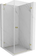 Mexen Lunar-B L cabine de douche battante droite 100 x 100 cm, transparent, doré - 832L-100-100-50-00-P