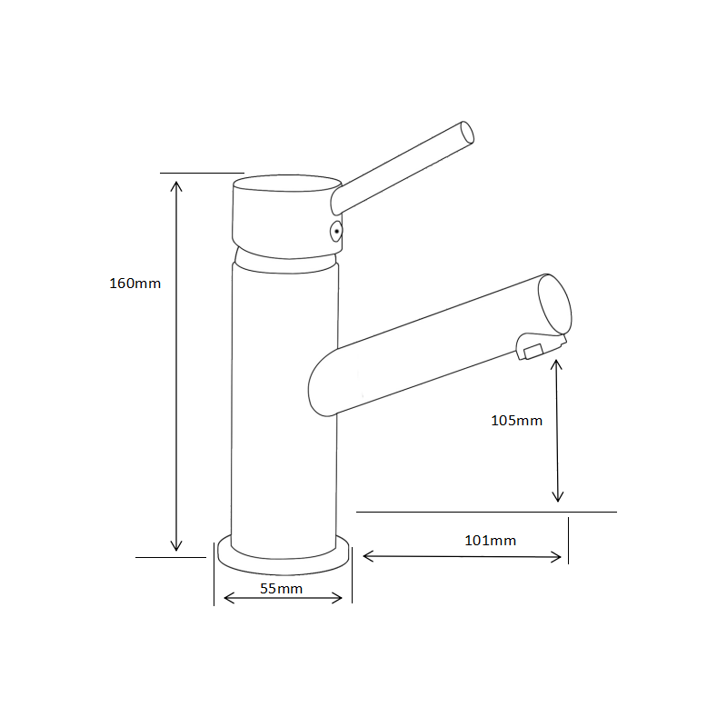 Mexen Eri robinet de lavabo, noir - 74200-70