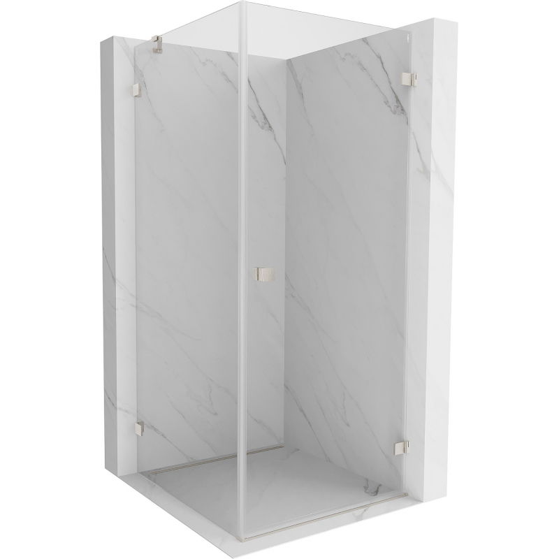 Mexen Lunar-B cabine de douche pivotante droite 100 x 100 cm, transparent, nickel brossé - 832-100-100-97-00-P
