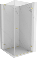 Mexen Lunar-B L cabine de douche pivotante droite 70 x 70 cm, transparent, or brossé - 832L-070-070-55-00-P