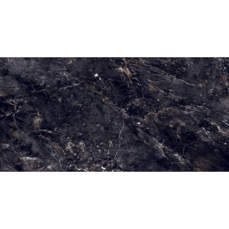 Mexen Rokocha Gres noir émaillé rect. G1, carreau sol-mur 120 x 60 cm, haute brillance - TL205-120-060-01