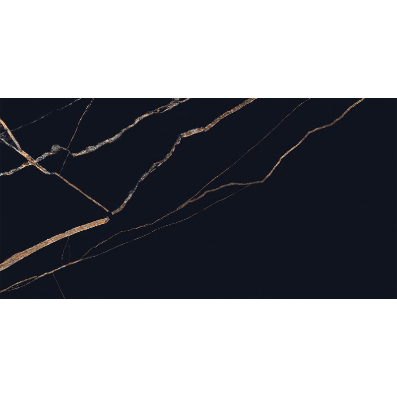 Mexen Fossil Gres noir émaillé rectifié G1, carreau sol-mur 120 x 60 cm, haute brillance - TL213-120-060-00