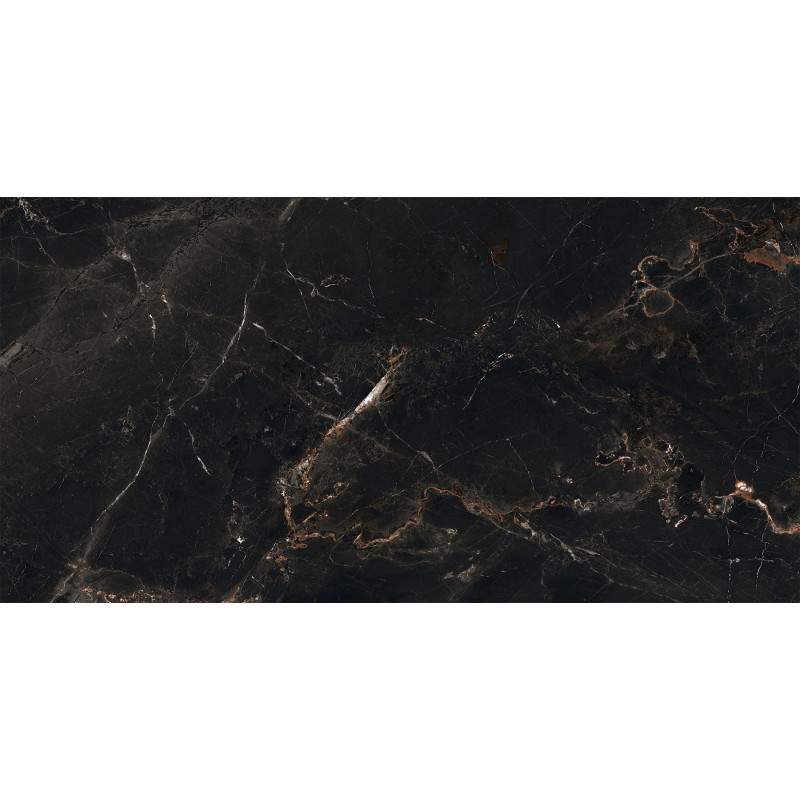 Mexen Marquino Gres noir émaillé rectifié G1, carreau sol-mur 120 x 60 cm, haute brillance - TL214-120-060-00