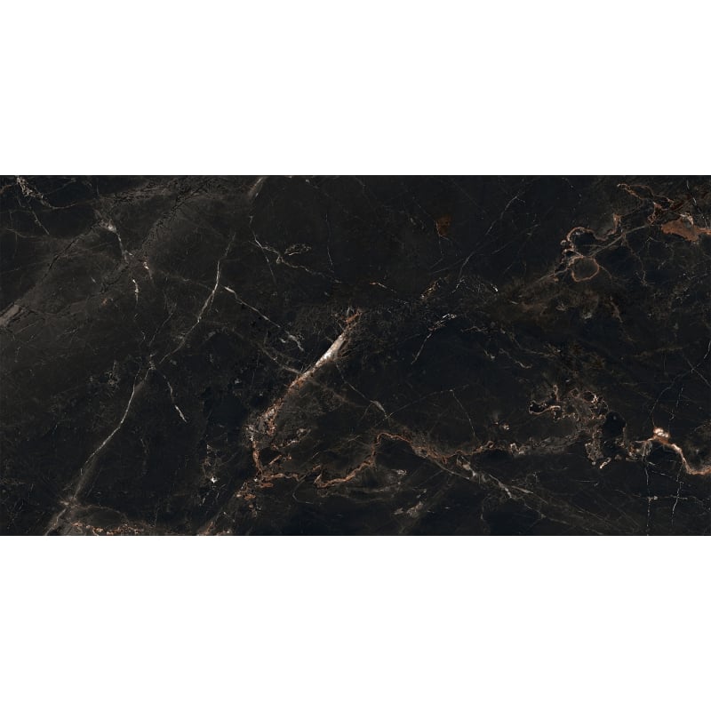 Mexen Marquino Noir grès émaillé rectifié G1, carreau sol-mur 120 x 60 cm, haute brillance - TL214-120-060-00