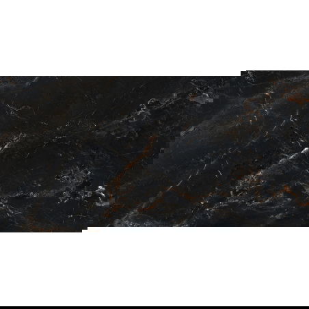Mexen Marquino Noir grès émaillé rectifié G1, carreau sol-mur 120 x 60 cm, haute brillance - TL214-120-060-00