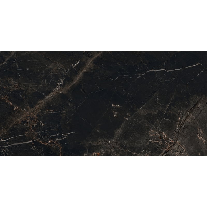 Mexen Marquino Noir grès émaillé rectifié G1, carreau sol-mur 120 x 60 cm, haute brillance - TL214-120-060-00