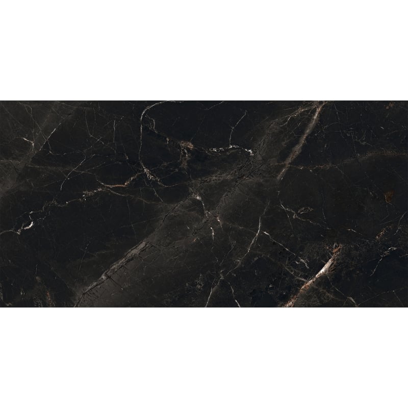 Mexen Marquino Noir grès émaillé rectifié G1, carreau sol-mur 120 x 60 cm, haute brillance - TL214-120-060-00