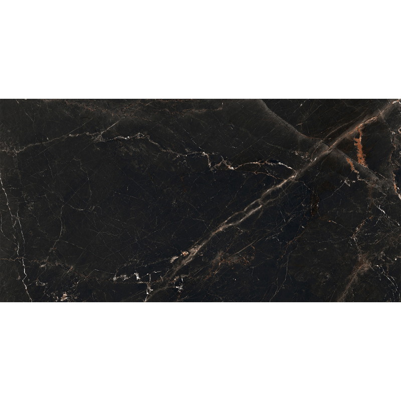 Mexen Marquino Noir grès émaillé rectifié G1, carreau sol-mur 120 x 60 cm, haute brillance - TL214-120-060-00