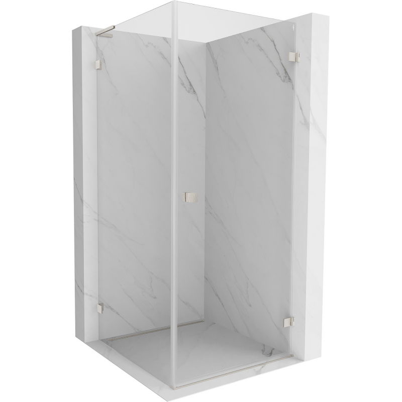 Mexen Lunar-B L cabine de douche battante droite 70 x 70 cm, transparent, nickel brossé - 832L-070-070-97-00-P