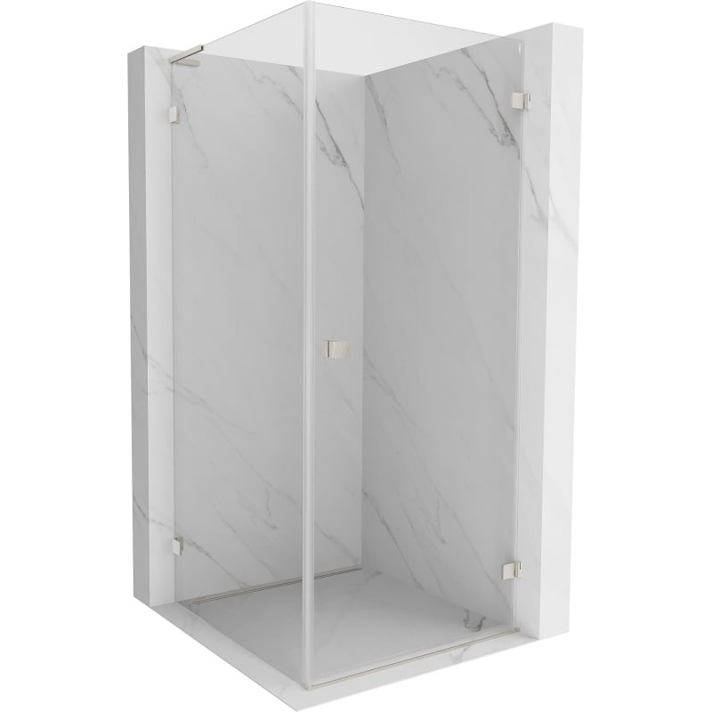 Mexen Lunar-B L cabine de douche pivotante droite 70 x 70 cm, transparent, nickel brossé - 832L-070-070-97-00-P