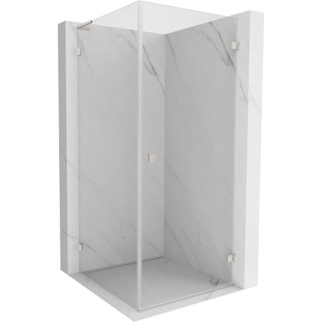Mexen Lunar-B L cabine de douche pivotante droite 70 x 70 cm, transparent, nickel brossé - 832L-070-070-97-00-P