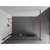 Mexen Kioto+ paroi de douche avec étagère Walk-in 90 x 200 cm, cadre noir, or rose - 800-090-121-60-70