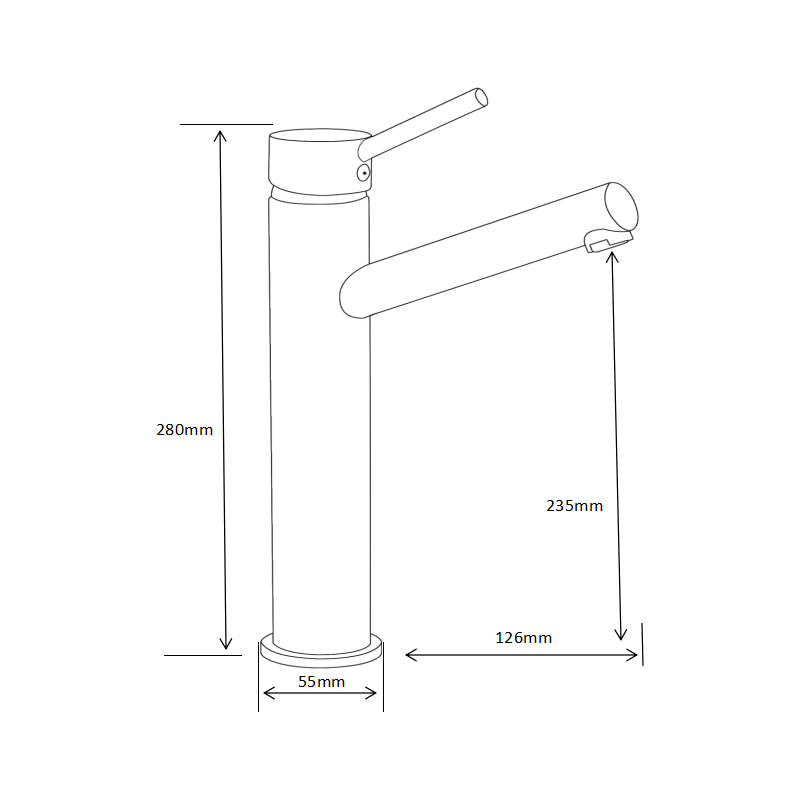 Mexen Eri robinet de lavabo haut, chromé - 74210-00