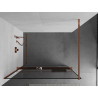 Mexen Kioto+ paroi de douche avec étagère Walk-in 130 x 200 cm, cadre noir, or rose - 800-130-121-60-70