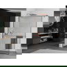 Mexen Kioto+ paroi de douche avec étagère Walk-in 140 x 200 cm, motif noir, or rose - 800-140-121-60-70