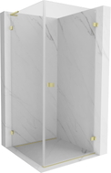 Mexen Lunar-B L cabine de douche avec porte battante droite 100 x 100 cm, transparent, or brossé - 832L-100-100-55-00-P