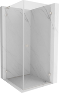 Mexen Lunar-B L cabine de douche pivotante droite 90 x 90 cm, transparent, nickel brossé - 832L-090-090-97-00-P