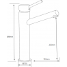 Mexen Eri robinet de lavabo haut, Noir - 74210-70