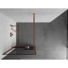 Mexen Kioto+ paroi de douche avec étagère Walk-in 80 x 200 cm, grille noire, or rose - 800-080-121-60-77