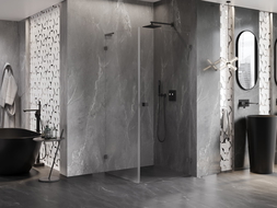 Mexen Lunar-B L cabine de douche pivotante droite 70 x 70 cm, transparent, métal à canon - 832L-070-070-95-00-P