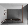 Mexen Kioto+ paroi de douche avec étagère Walk-in 140 x 200 cm, grille noire, or rose - 800-140-121-60-77