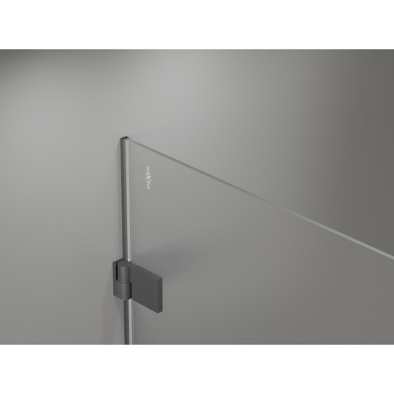 Mexen Lunar-B L cabine de douche pivotante droite 100 x 80 cm, transparent, gun metal - 832L-100-080-95-00-P