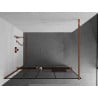 Paroi de douche avec étagère Mexen Kioto+ Walk-in 80 x 200 cm, motif noir, or rose - 800-080-121-60-78