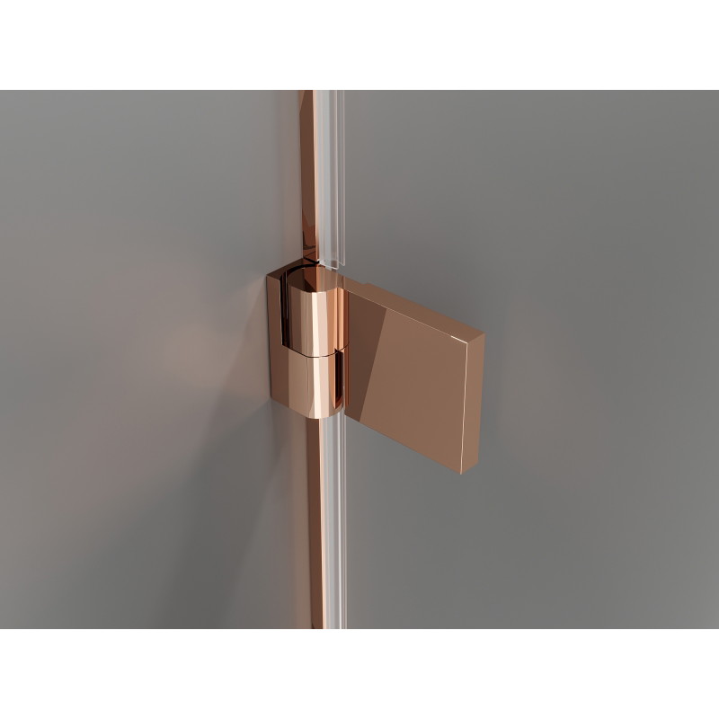 Mexen Lunar-B L cabine de douche pivotante droite 95 x 90 cm, transparent, or rose - 832L-095-090-60-00-P