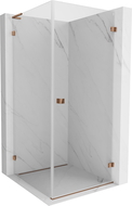 Mexen Lunar-B L cabine de douche pivotante droite 100 x 100 cm, transparent, or rose - 832L-100-100-60-00-P