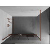 Mexen Kioto+ paroi de douche avec tablette Walk-in 130 x 200 cm, motif noir, or rose - 800-130-121-60-78