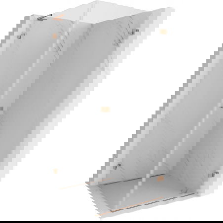 Mexen Lunar-B L cabine de douche pivotante droite 80 x 80 cm, transparente, cuivre brossé - 832L-080-080-65-00-P