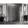 Mexen Lunar-B L cabine de douche battante droite 85 x 80 cm, transparent, cuivre brossé - 832L-085-080-65-00-P