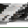 Mexen Kioto+ paroi de douche avec étagère Walk-in 100 x 200 cm, motif blanc, or rose - 800-100-121-60-85