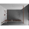 Mexen Kioto+ paroi de douche avec étagère Walk-in 120 x 200 cm, motif blanc, or rose - 800-120-121-60-85