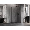 Mexen Lunar-B L cabine de douche à porte battante droite 80 x 80 cm, transparent, gris canon brossé - 832L-080-080-66-00-P