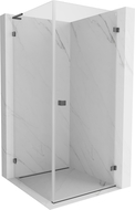 Mexen Lunar-B L cabine de douche pivotante droite 90 x 90 cm, transparent, gris canon brossé - 832L-090-090-66-00-P