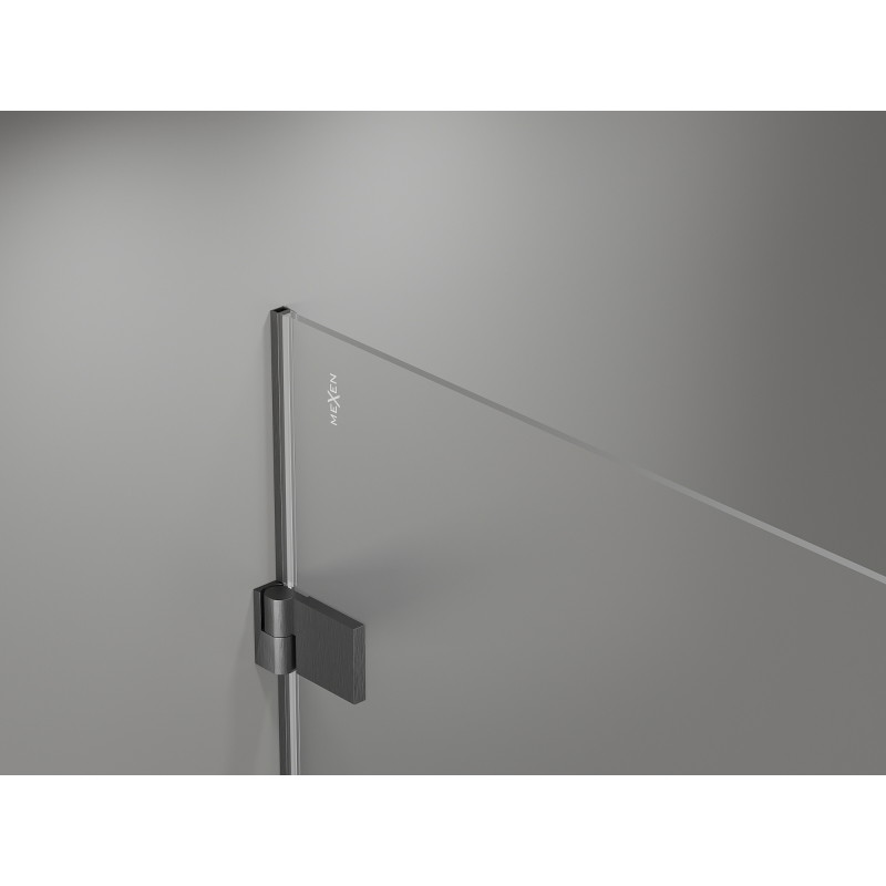 Mexen Lunar-B L cabine de douche pivotante droite 95 x 90 cm, transparent, gris canon brossé - 832L-095-090-66-00-P