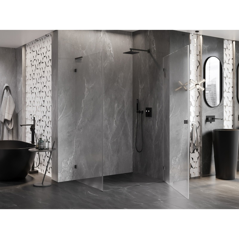 Mexen Lunar-B L cabine de douche pivotante droite 95 x 90 cm, transparent, gris canon brossé - 832L-095-090-66-00-P