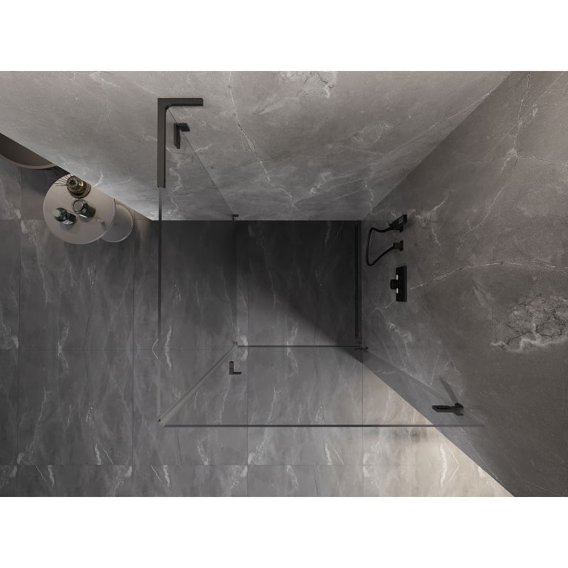 Mexen Lunar-B L cabine de douche pivotante droite 100 x 100 cm, transparent, gris canon brossé - 832L-100-100-66-00-P