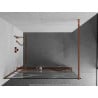Mexen Kioto+ paroi de douche avec étagère Walk-in 100 x 200 cm, vague blanche, or rose - 800-100-121-60-97
