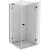 Mexen Lunar-B L cabine de douche pivotante droite 80 x 80 cm, transparent, noire - 832L-080-080-70-00-P