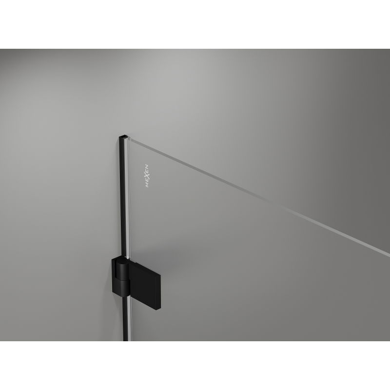 Mexen Lunar-B L cabine de douche pivotante droite 100 x 80 cm, transparent, noir - 832L-100-080-70-00-P