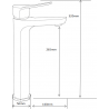Mexen Lerma robinet de lavabo haut, Blanc/Or - 74310-25