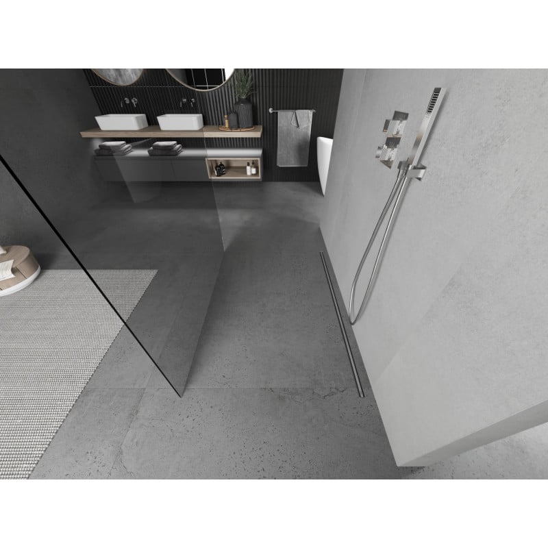 Mexen Kioto paroi de douche autoportante 100 x 200 cm, transparent 8 mm, chrome - 800-100-002-01-00