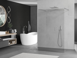 Mexen Kioto paroi de douche autoportante 140 x 200 cm, transparent 8 mm, Chrome - 800-140-002-01-00