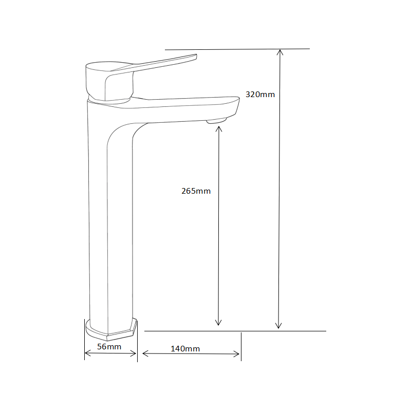 Mexen Lerma robinet de lavabo haut, or - 74310-50