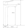 Mexen Lerma robinet de lavabo haut, Or - 74310-50