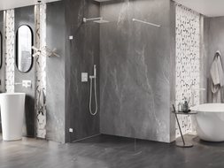 Mexen Lunar paroi de douche à l'italienne gauche 110 x 200 cm, transparent 8 mm, blanc - 830-110-000-20-00-L